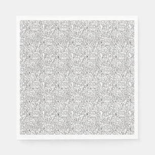 Serviette En Papier Serviettes noires et blanches de Pourim