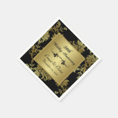 Serviette En Papier Serviettes noires, Gold 50e anniversaire Mariage (Coin)