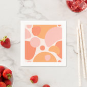 Serviette En Papier Serviettes orange et roses (En situation)