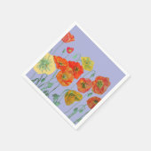 Serviette En Papier Serviettes Orange Shabby Poppy Lavande Violet (Coin)
