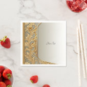 Serviette En Papier Serviettes ornées d'or moderne (En situation)