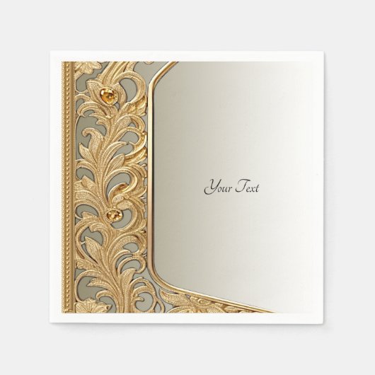 Serviette En Papier Serviettes ornées d'or moderne (Devant)