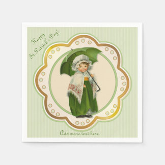 Serviette En Papier Serviettes Ould Ireland Irish Umbrella Girl