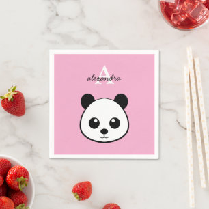 Serviette En Papier Serviettes Ourson Panda Mignon – Monogramme Person