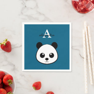 Serviette En Papier Serviettes Ourson Panda Mignon – Monogramme Person