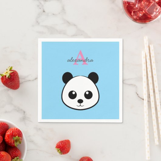 Serviette En Papier Serviettes Ourson Panda Mignon – Monogramme Person (En situation)