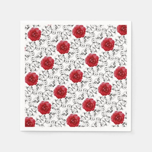 Serviette En Papier Serviettes - Papier - Rouge Rose noir (Devant)