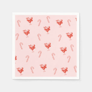Serviette En Papier Serviettes Père Noël dans un verre à Martini