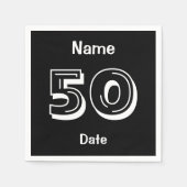 Serviette En Papier Serviettes personnalisées 50e anniversaire Black P (Devant)