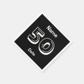Serviette En Papier Serviettes personnalisées 50e anniversaire Black P (Coin)