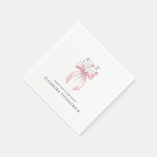 Serviette En Papier Serviettes personnalisées 80e Fleur sauvage de la  (Coin)