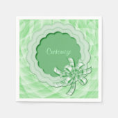 Serviette En Papier Serviettes personnalisées à cadre de paille vert (Devant)