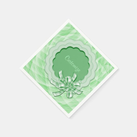 Serviette En Papier Serviettes personnalisées à cadre de paille vert (Coin)