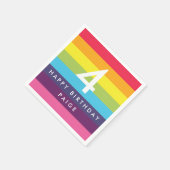 Serviette En Papier Serviettes personnalisées à rayures arc-en-ciel (Coin)