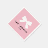 Serviette En Papier Serviettes personnalisées Baby Love Pink Shower (Coin)