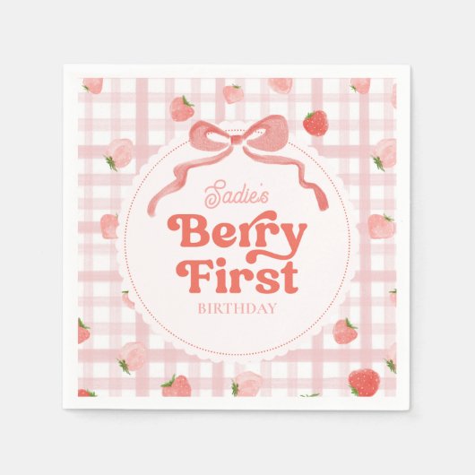 Serviette En Papier Serviettes personnalisées Berry Premier anniversai (Devant)