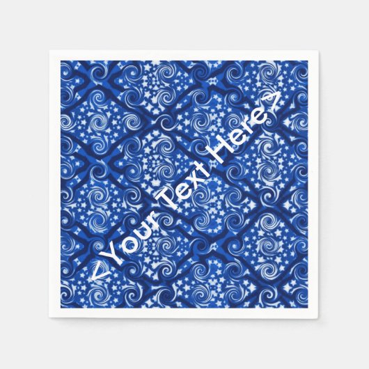 Serviette En Papier Serviettes personnalisées bleues (Devant)