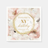 Serviette En Papier Serviettes personnalisées Blush Gold 90 Anniversai (Devant)