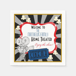 Serviette En Papier Serviettes personnalisées de film de home cinéma