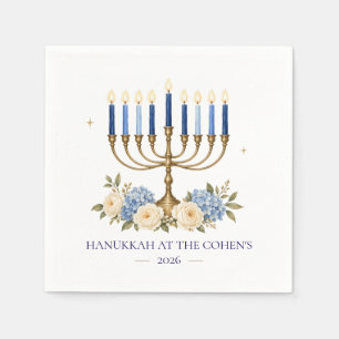 Serviette En Papier Serviettes personnalisées de Hanukkah Nom de famil
