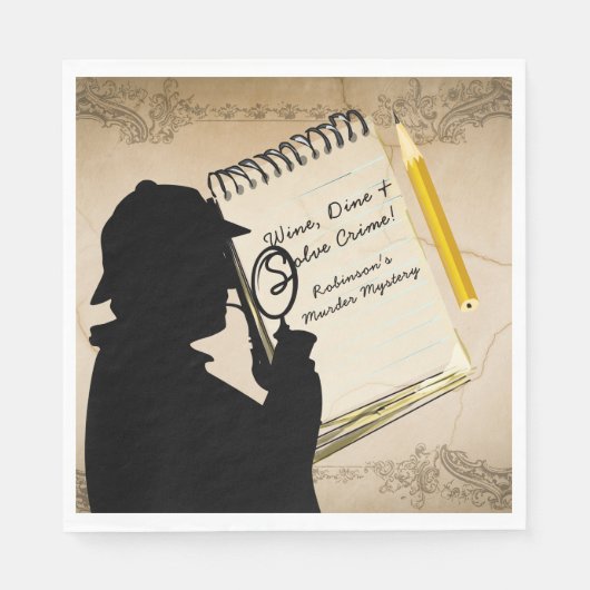 Serviette En Papier Serviettes personnalisées de la partie Mystère de  (Devant)