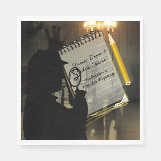 Serviette En Papier Serviettes personnalisées de la partie Mystère de  (Devant)