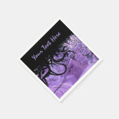 Serviette En Papier Serviettes personnalisées de Motif de goth noir et (Coin)