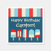 Serviette En Papier Serviettes personnalisées de partie à crosse rayé (Devant)