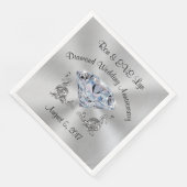 Serviette En Papier Serviettes personnalisées Diamant 60e Anniversaire (Coin)