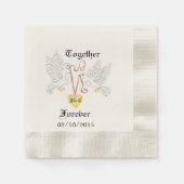 Serviette En Papier Serviettes personnalisées Doves d'amour (Devant)