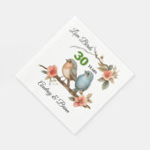 Serviette En Papier Serviettes personnalisées du 30e anniversaire (Coin)