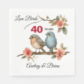 Serviette En Papier Serviettes personnalisées du 40e anniversaire (Devant)