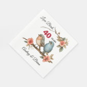 Serviette En Papier Serviettes personnalisées du 40e anniversaire (Coin)