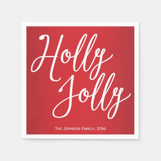 Serviette En Papier Serviettes personnalisées en papier de Noël Holly (Devant)