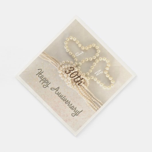 Serviette En Papier Serviettes personnalisées en papier du 30e anniver (Coin)