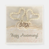 Serviette En Papier Serviettes personnalisées en papier du 30e anniver (Devant)