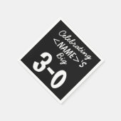 Serviette En Papier Serviettes personnalisées en papier noir du 30e an (Coin)