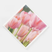 Serviette En Papier Serviettes personnalisées en Tulipe rose (Coin)