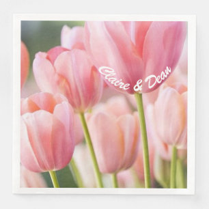 Serviette En Papier Serviettes personnalisées en Tulipe rose