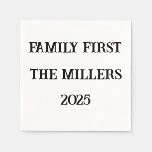 Serviette En Papier Serviettes personnalisées Family First – Réunion d