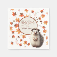 Serviettes personnalisées Hérisson d'automne