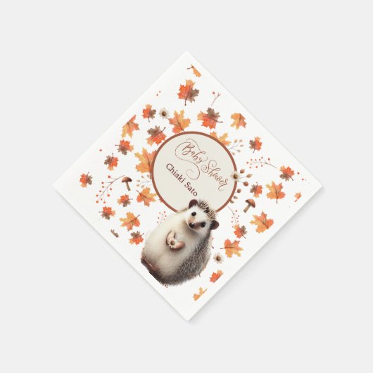 Serviette En Papier Serviettes personnalisées Hérisson d'automne (Coin)