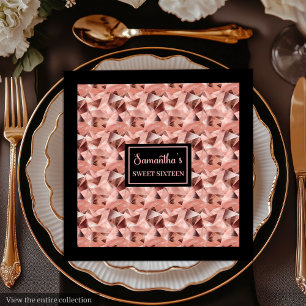 Serviette En Papier Serviettes personnalisées Luxe Or Rose Brillante