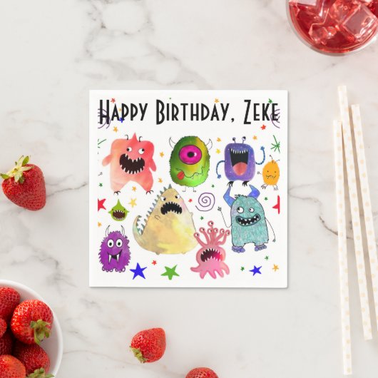 Serviette En Papier Serviettes personnalisées Monster (En situation)