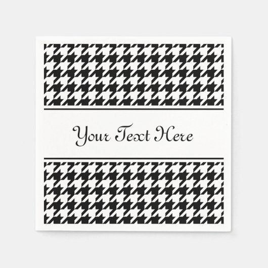 Serviette En Papier Serviettes personnalisées | motif de base noire (Devant)