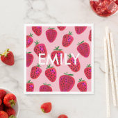 Serviette En Papier Serviettes personnalisées Motif de fraises (En situation)
