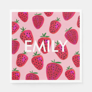 Serviette En Papier Serviettes personnalisées Motif de fraises