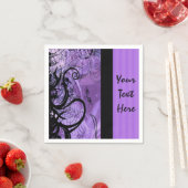 Serviette En Papier Serviettes personnalisées Motif violet et noir (En situation)