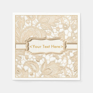 Serviette En Papier Serviettes Personnalisées Or Élégant Dentelle Doré