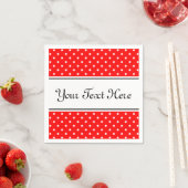 Serviette En Papier Serviettes personnalisées | pois rouge et blanc (En situation)